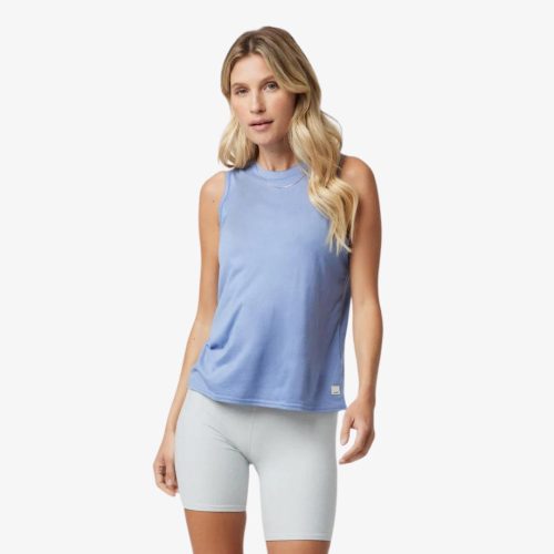 womens vuori energy top long blue quartz heather 1